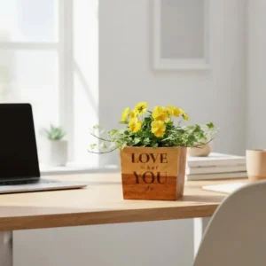 BD-15 Decorative Plant Holder | Wooden Flower Pot for Indoor Plants, Desk & Home Decor