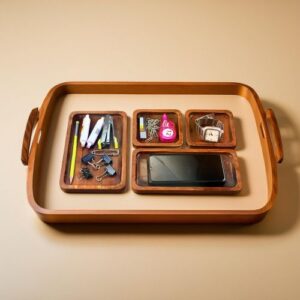 CD-01 Premium Wooden Desk Organizer Tray Set (Set of 3)