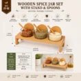 JT-15 Wooden Spice jar set Tray