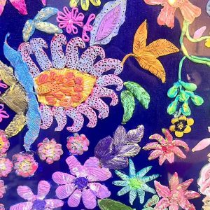 Vibrant Floral Garden Multicolour Textured Painting
